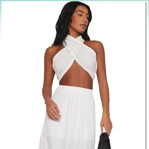 White Criss Cross Top